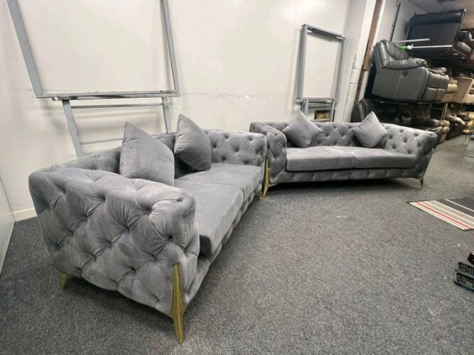 Harveys Grey Fabric Two Seater Sofa