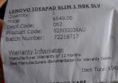 Brand new lenovo idea pad slim1