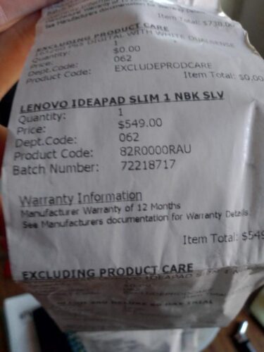 Brand new lenovo idea pad slim1