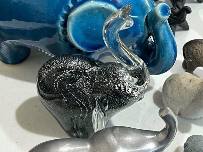 Large collection of elephant figurines