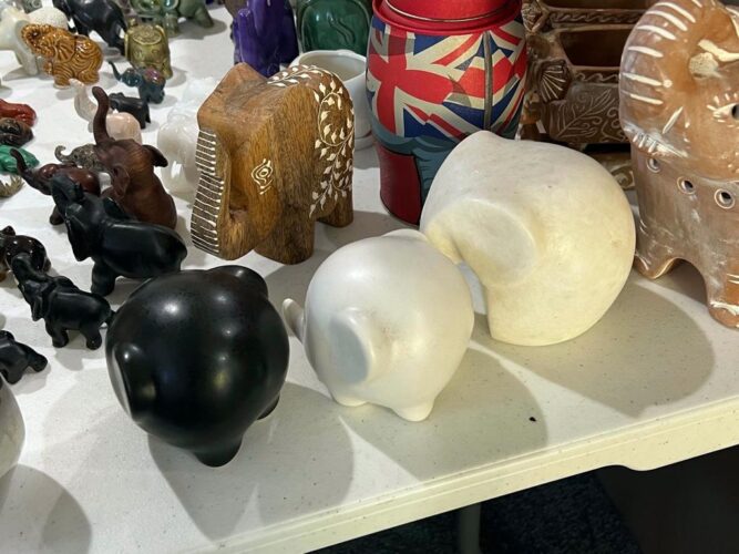 Large collection of elephant figurines