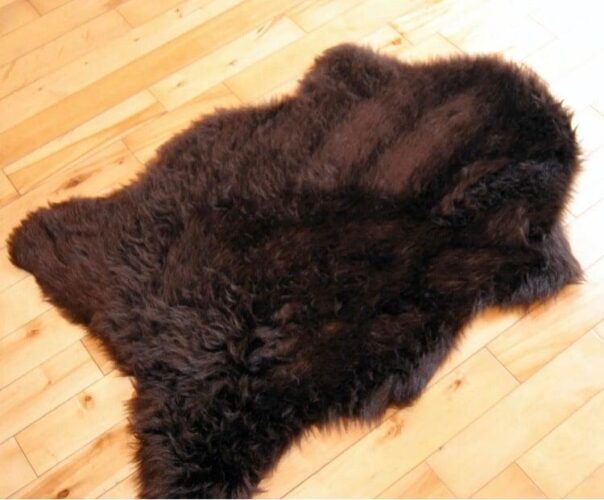 Black Soft Faux fluffy fur Rug