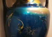Unique Vase | Oceanic/Space view | Very Large Black Base