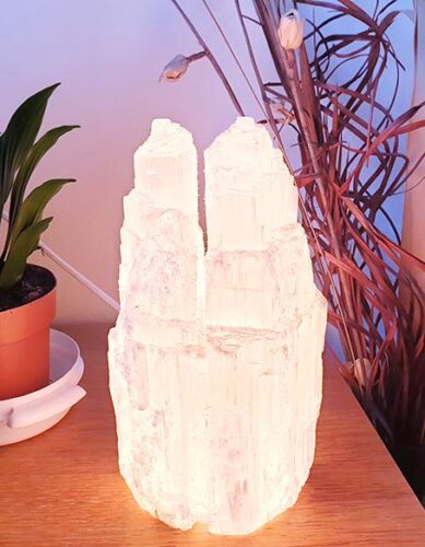 Table lamp vintage large alabaster with original shade.