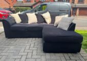 Black L Shaped Sofa – Free Delivery – Very Good Condition