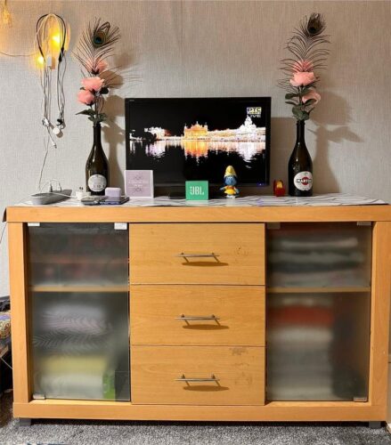 1950s Italian Sideboard with Large Brass Handles