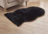 Black Soft Faux fluffy fur Rug