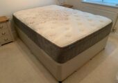 Double divan base, mattress and headboard