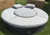 Steamer sun lounger – pair of wooden reclining sun loungers