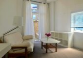 light sunny studio flat in converted warehouse