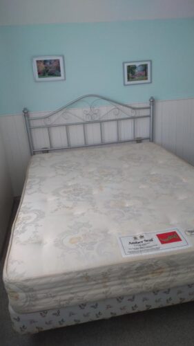 Double divan base, mattress and headboard