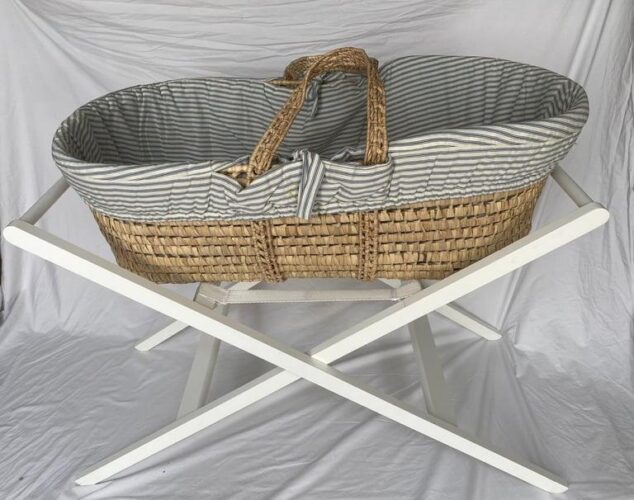 Mose basket with boutique cover,  stand & mattress